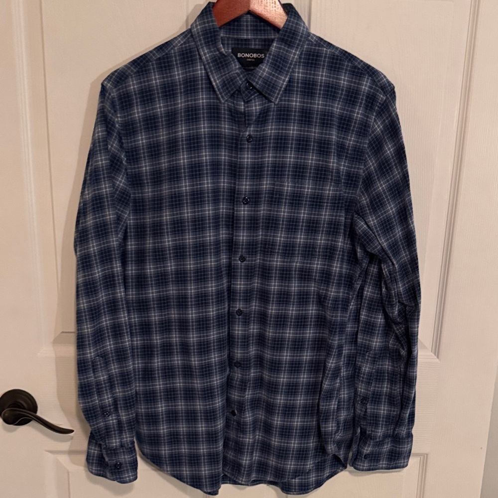 Bonobos Men's Navy Checkered Shirt